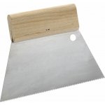 Ozubená špachtle s dřevěnou rukojetí šířka 180 mm špičaté ozubení 1,8 mm – Zboží Mobilmania