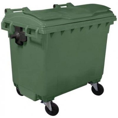 Manutan Expert Plastová venkovní popelnice 660 l, zelená – Zboží Mobilmania