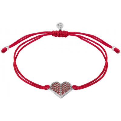 Granát Turnov Stříbrný náramek Shamballa s českým granátem EXPO 2025 rhodiovaný srdce – Sleviste.cz