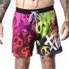 Koupací šortky, boardshorts Pitcha Skull boardshort fluo