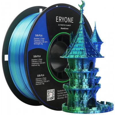 Eryone Dual-Color Silk PLA Blue&Green 1.75mm, 1 kg