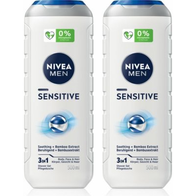 Nivea Men Sensitive sprchový gel 2x 500 ml – Zboží Dáma
