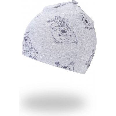 Little Angel Čepice smyk natahovací Tisk Outlast ® Šedý melír zvířátka – Hledejceny.cz