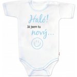Baby Nellys Body krátký rukáv s vtipným textem Baby Nellys Haló!Já jsem tu nový kluk – Hledejceny.cz
