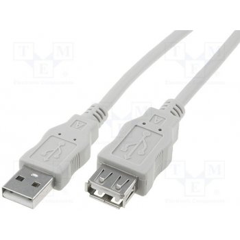 Assmann AK-300202-030-E USB 2.0 USB A zásuvka USB A vidlice niklovaný, 3m, šedý