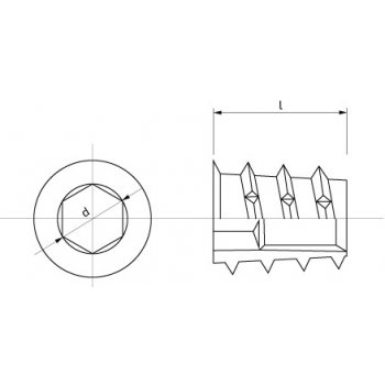 Matice závrtná s límcem M6 x 25 mm Zn