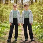 Kugo HK5303 Dětské softshellové kalhoty nezateplené černo-šedé – Sleviste.cz