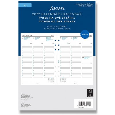 Filofax kalendář A5 2027 ČJ+SJ týden/2 stránky – Zboží Dáma