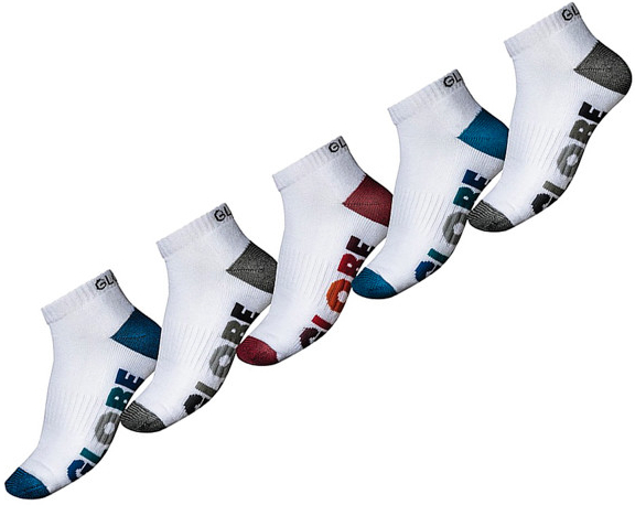 Globe ponožky INGLES ANKLE SOCK 5 PACK White