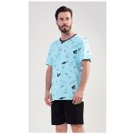 Vienetta Man pánské pyžamo šortky Oceán azurová – Hledejceny.cz