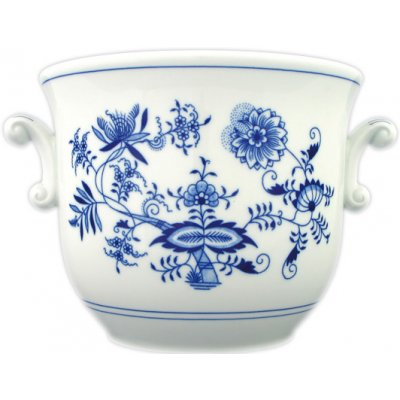 Cibulák Dubí Květináč malý s uchy cibulový porcelán 10626