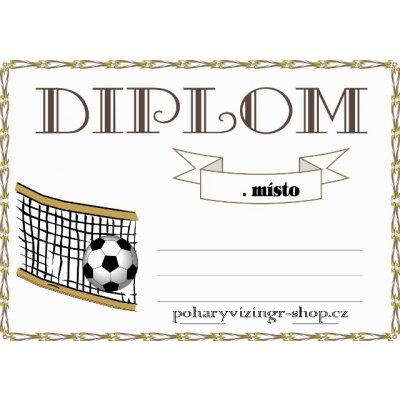 VIZINGR Nohejbal diplom A4 č.1 Nohej.č.1 BEZ TEXTU – Zboží Dáma