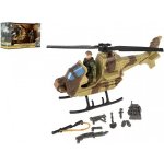 Teddies Vrtulník/helikoptéra vojenský s vojákem plast s doplňky v krabici 27x18x11,5cm – Zbozi.Blesk.cz