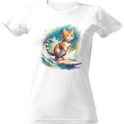 Tričko s potiskem surfař dámské Bílá – Zboží Dáma