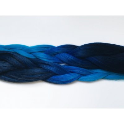 Kanekalon EZ Braid - II. jakost - VÝPRODEJ Barva: FR-34 (black-blue shaded, ombré černá-modrá) – Zboží Mobilmania