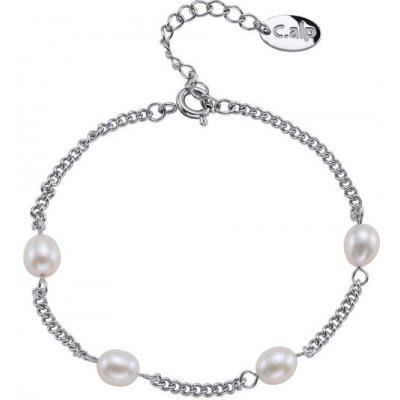 CrysTalp Elegantní ocelový náramek s perlami Tide Pearl 22243.E