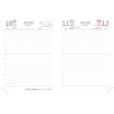 Flip B6 denní 2025 červeno/černý – Zboží Živě