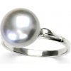 Prsteny Čištín Stříbrný prstýnek přírodní perla šedá velká ze stříbra T 1510