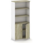 Mirelli Skříň policová 2-dveřová, 800 x 400 x 1800 mm, bílá/dub sonoma – Zboží Dáma