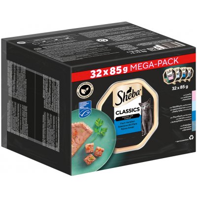 Sheba Classic in Pate Ocean ve formě paštiky bílá ryba treska losos a tuňák 32 x 85 g – Hledejceny.cz