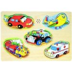 Woody puzzle muzikální dopravní prostředky zvukové set 5 dílků – Zbozi.Blesk.cz