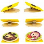 Bino Magnetky S klipem Máša a Medvěd dřevěné 2 ks – Sleviste.cz