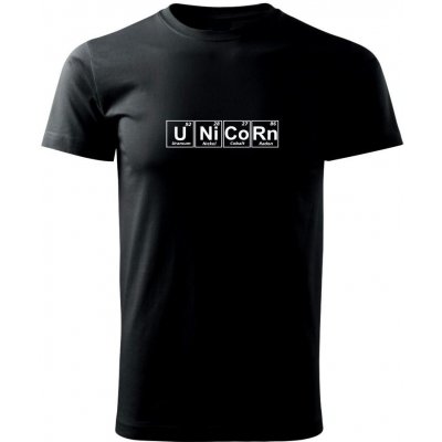 Unicorn tabulka Klasické pánské triko černá – Zboží Mobilmania