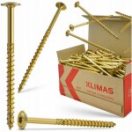 Konstrukční vrut do dřeva KLIMAS 6x180 TORX talířová hlava TX30 žlutý Zn (100 ks v balení) – Hledejceny.cz