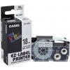 Barvící pásky Casio originální páska do tiskárny štítků, Casio, XR-18SR1, černý tisk/stříbrný podklad, 18mm