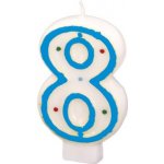 Amscan Narozeninová svíčka 7,3cm s puntíčky číslo 8 – Zbozi.Blesk.cz