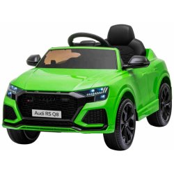 Beneo Elektrické autíčko Audi RSQ8 12V 2,4 GHz dálkové ovládání USB / SD Vstup LED světla 12V baterie měkké EVA kola 2 X 35W motor zelená