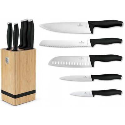 Berlingerhaus BH 2971 se stojanem Bamboo Matt black Collection 6 ks – Zboží Dáma