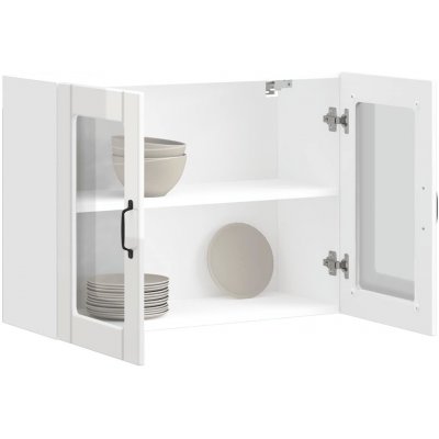 vidaXL se skleněnými dvířky "Lucca" z vysoce lesklého bílého dřeva - 11461.853849 – Sleviste.cz