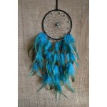 Lapač snů 50 cm černý s tmavě tyrkysovými peříčky – Zboží Dáma