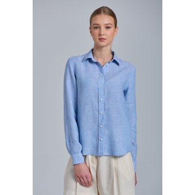 Gant D2. Reg Linen chambray shirt modrá – Zboží Mobilmania
