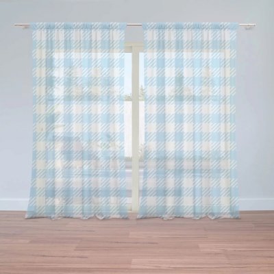 Záclony Čtvercový vzor: 2 ks - 150x250 cm - Sablio – Hledejceny.cz