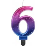 Godan svíčka číslo 6 Noční obloha metalíza 8 cm – Sleviste.cz