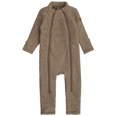 Merino overal s dvojitým dlouhým zipem Mikk Line hnědý Melange Denver – Hledejceny.cz