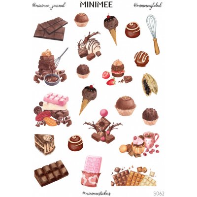 MINIMEE Papírové samolepky v aršíku A5 Čokoláda – Sleviste.cz