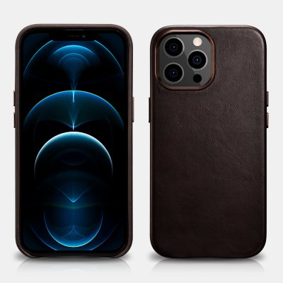 iCarer Kožený kryt na iPhone 13 Pro - iCarer, Oil Wax with MagSafe Coffee 11.01.WMI1303-CO – Zboží Mobilmania