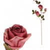 Květina Růže, 3-květá, barva fialová KN7058 PUR
