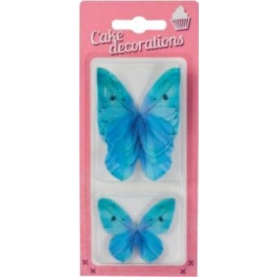 Dekorace z jedlého papíru Motýlci modří (8 ks) /D_240007