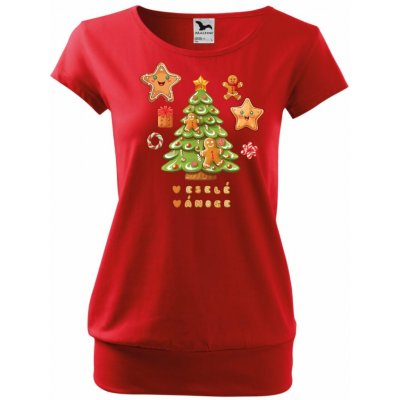 MALFINI Vánoční tričko City Perníčková kolekce 3 – Zboží Dáma