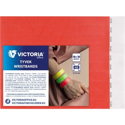 VICTORIA Identifikační náramky, 3/4, červená, tyvek VICTORIA ,balení 100 ks 437902 – Hledejceny.cz