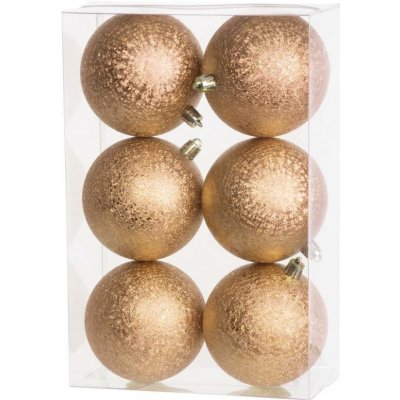 MagicHome Koule MagicHome 6 ks, šampaň, na vánoční stromeček, 8 cm – Hledejceny.cz
