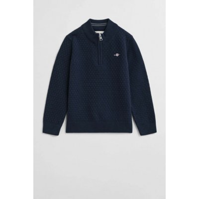Gant Micro Texture Half Zip Evening Blue – Sleviste.cz