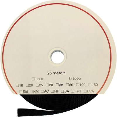 FASTECH® T0202099990325 pásek se suchým zipem, zalepení hotmelt , flaušová část, (d x š) 25000 mm x 20 mm, černá, 25 m – Hledejceny.cz