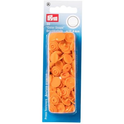 PRYM Plastové patentky "Color Snaps" kulaté, 12,4 mm, 30 ks, oranžové