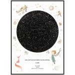 Hvězdná mapa Vašeho životního okamžiku Rozměr plakátu: 50 x 70 cm, Barva pozadí: Kosmonaut, Volba rámu: Bez rámu – Zboží Mobilmania