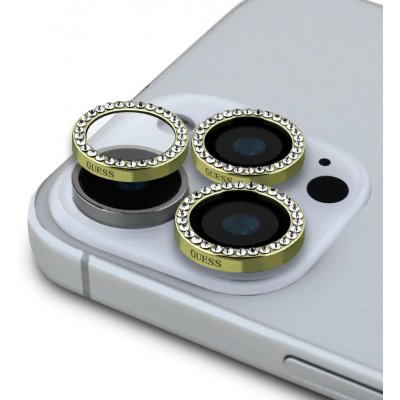 Guess sklo objektivu s broušenými kamínky pro iPhone 16 Pro / 16 Pro Max zlaté (GUCL163SGGD) – Zboží Živě